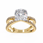 2.00ct Cushion Cut Lab-Grown Diamond Ring | Pavé Gallery & Pavé Shank | VR260038