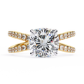 2.00ct Cushion Cut Lab-Grown Diamond Ring | Pavé Gallery & Pavé Shank | VR260038