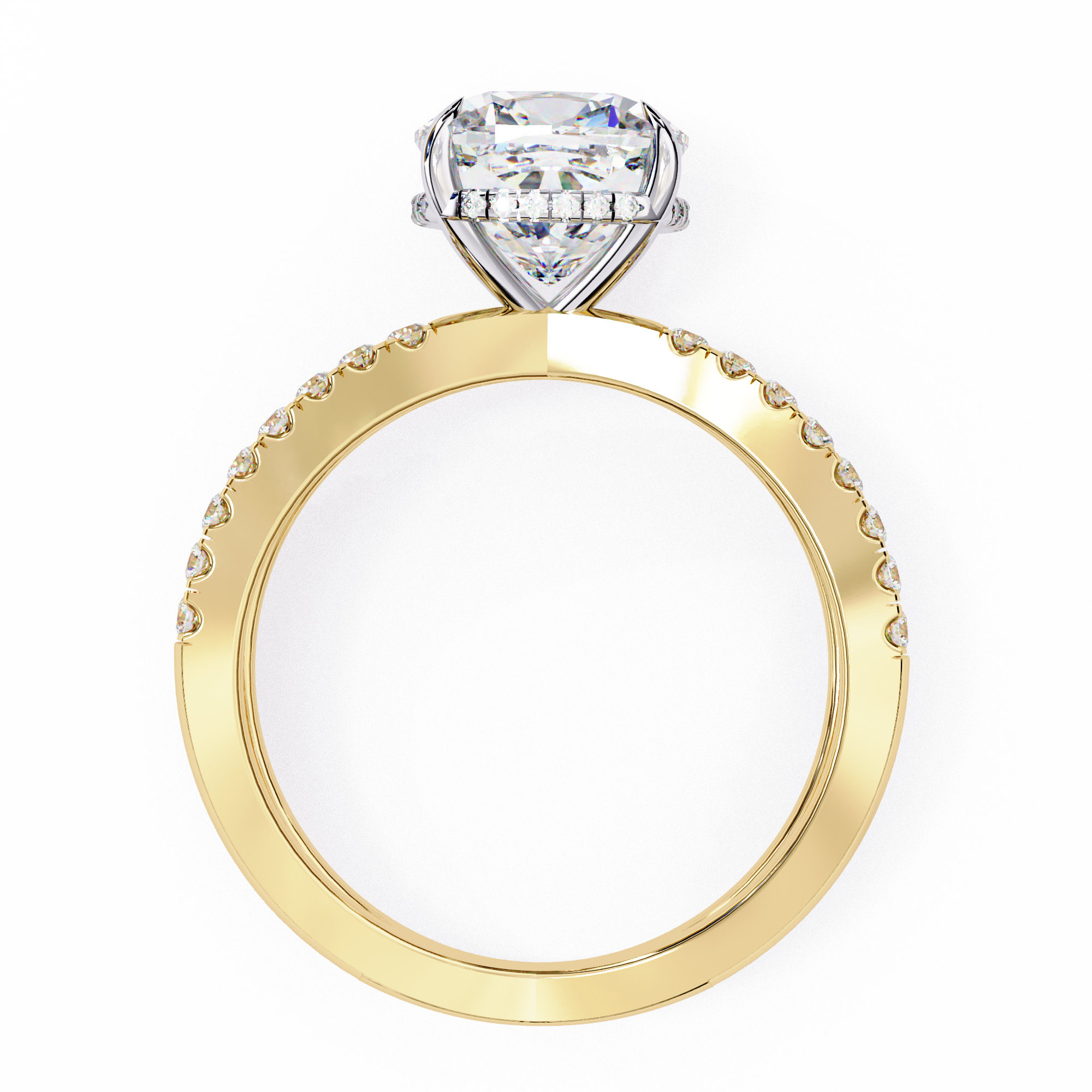 2.00ct Cushion Cut Lab-Grown Diamond Ring | Pavé Gallery & Pavé Shank | VR260038