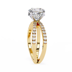 2.00ct Cushion Cut Lab-Grown Diamond Ring | Pavé Gallery & Pavé Shank | VR260038