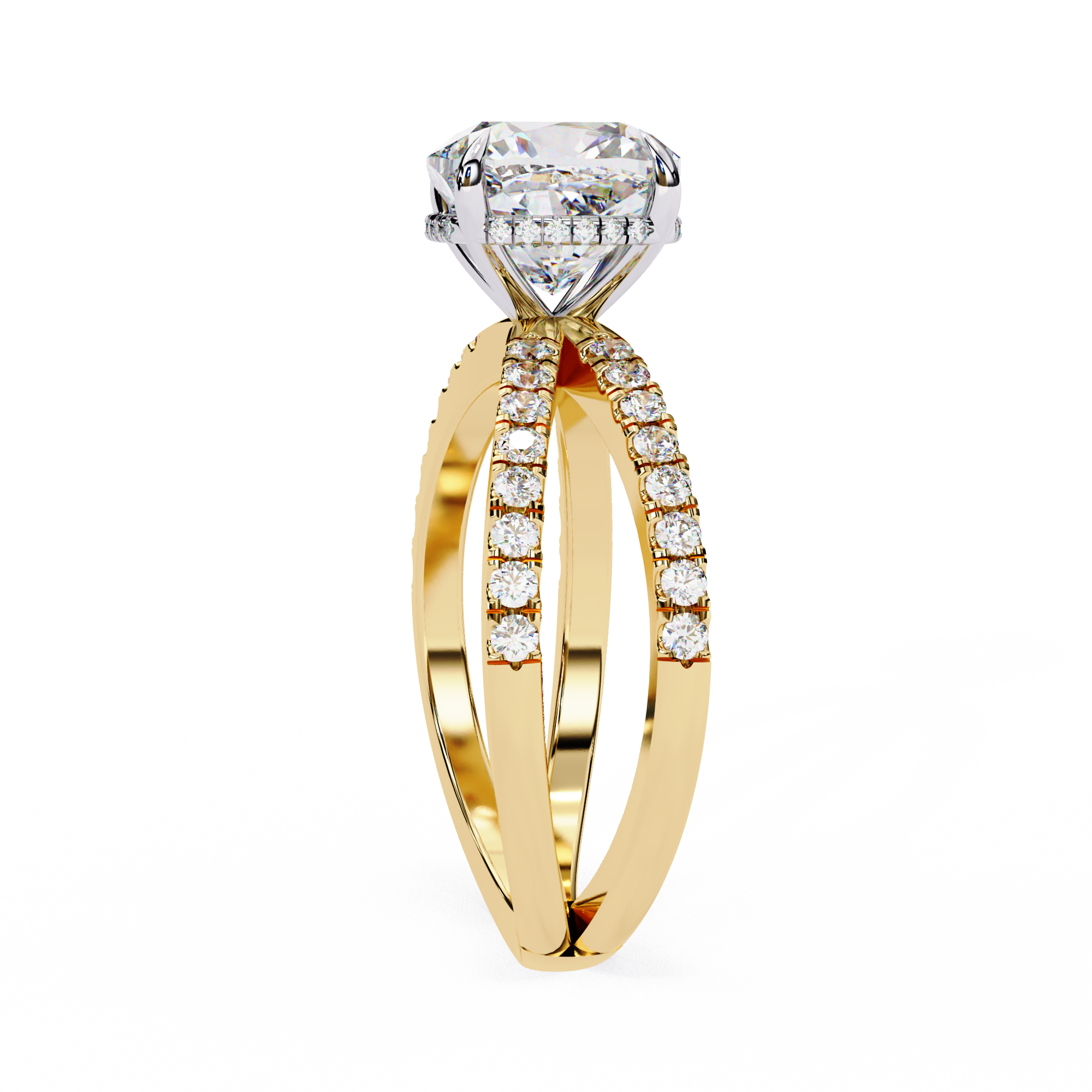 2.00ct Cushion Cut Lab-Grown Diamond Ring | Pavé Gallery & Pavé Shank | VR260038