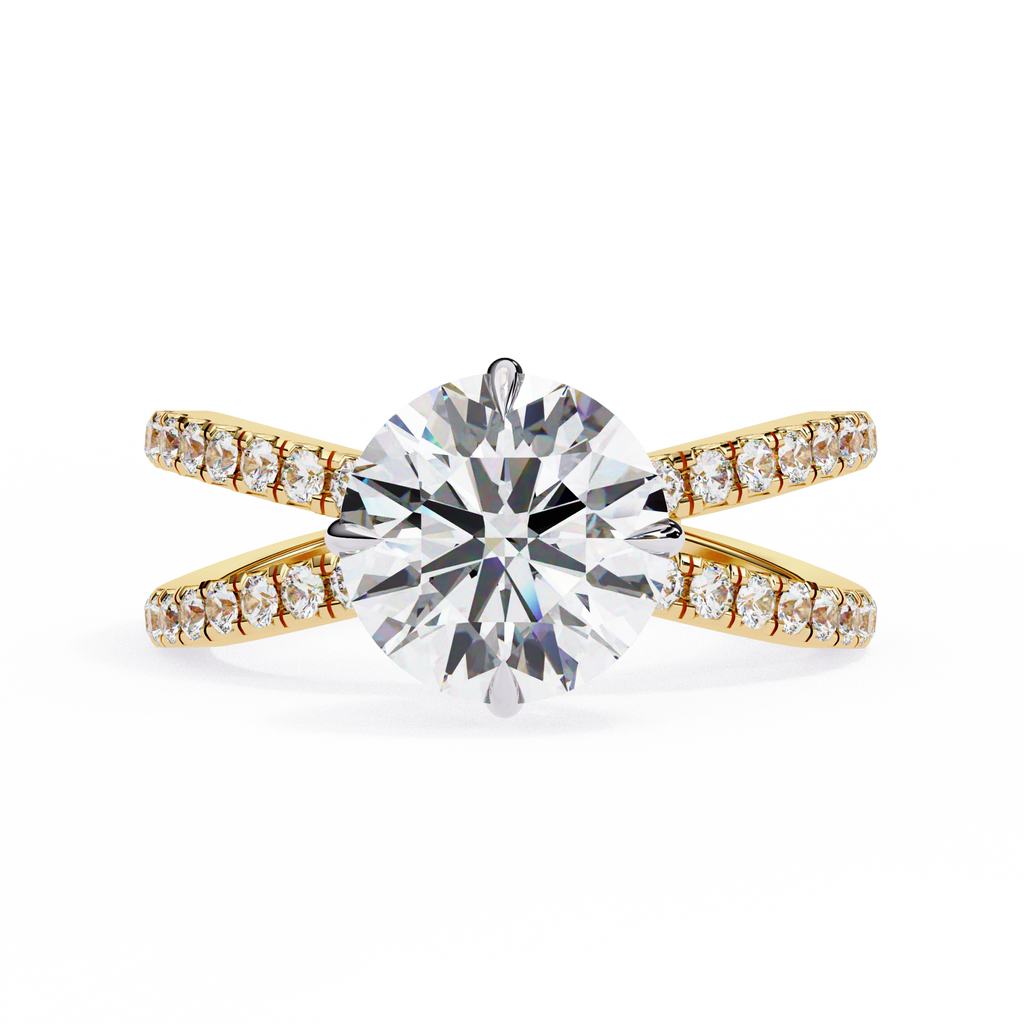 2.00ct Round Brilliant Lab-Grown Diamond Ring | Pavé Gallery & Pavé Shank | VR260039
