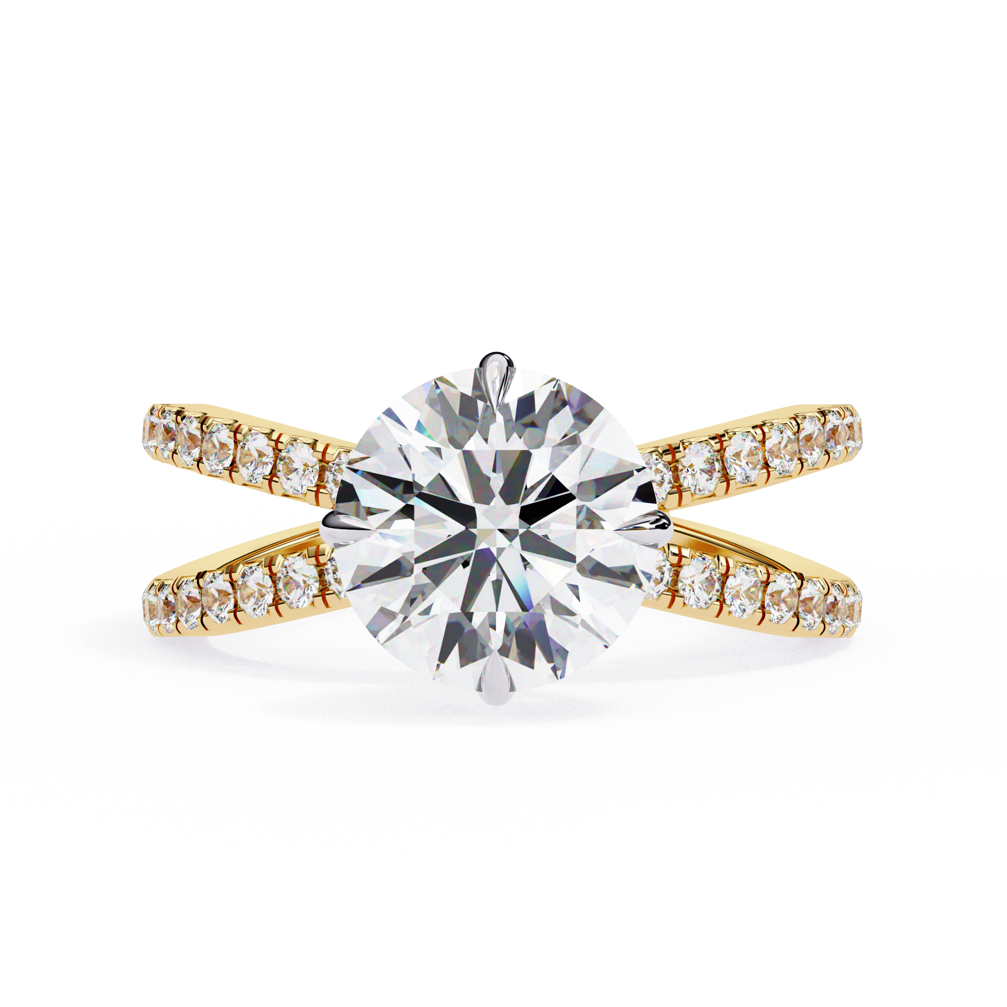 2.00ct Round Brilliant Lab-Grown Diamond Ring | Pavé Gallery & Pavé Shank | VR260039