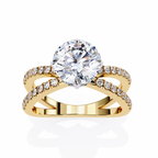 2.00ct Round Brilliant Lab-Grown Diamond Ring | Pavé Gallery & Pavé Shank | VR260039