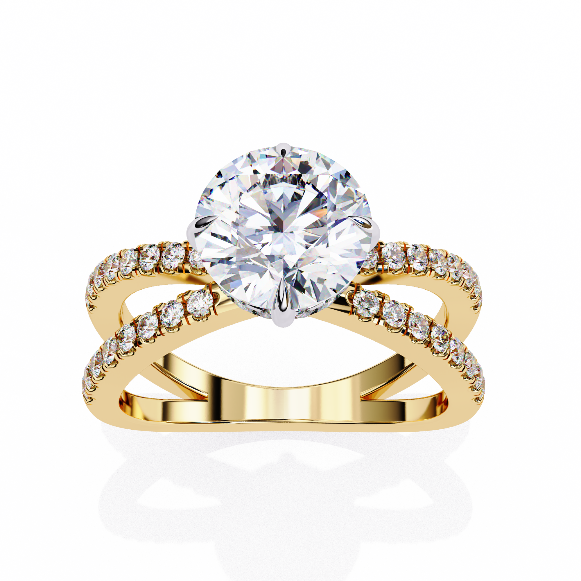 2.00ct Round Brilliant Lab-Grown Diamond Ring | Pavé Gallery & Pavé Shank | VR260039
