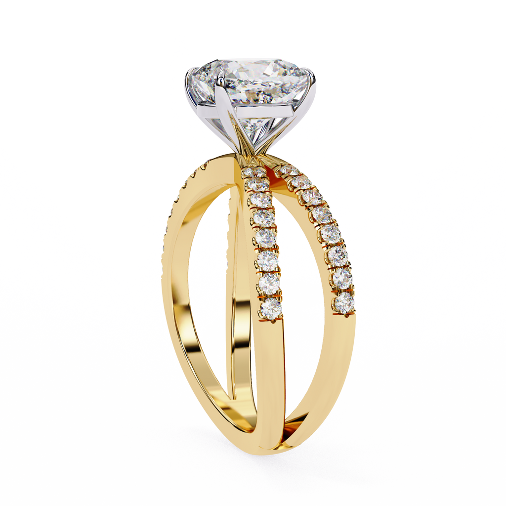 2.50ct Round Brilliant Lab-Grown Diamond Ring | Pavé Gallery & Pavé Shank | VR260040