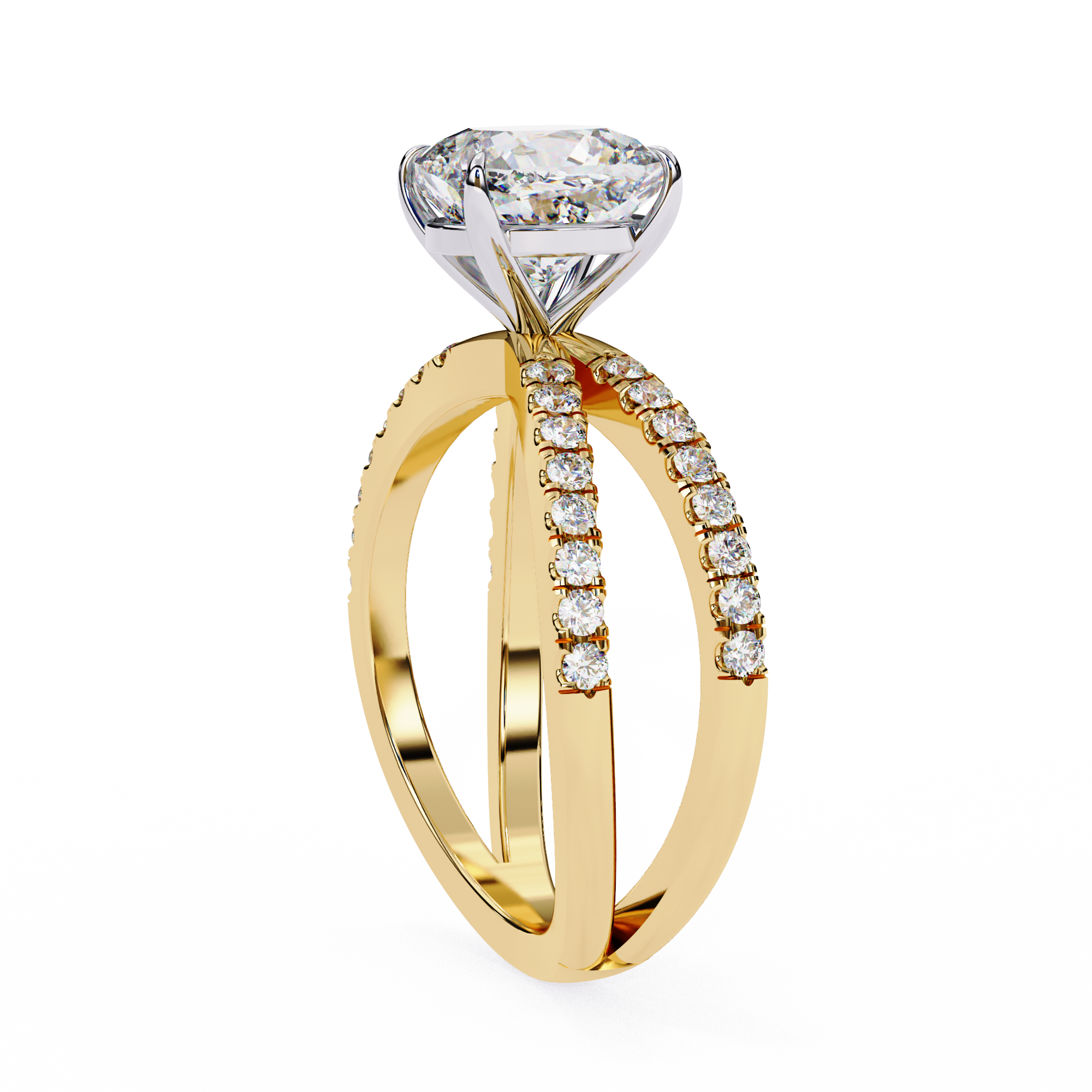 2.50ct Round Brilliant Lab-Grown Diamond Ring | Pavé Gallery & Pavé Shank | VR260040