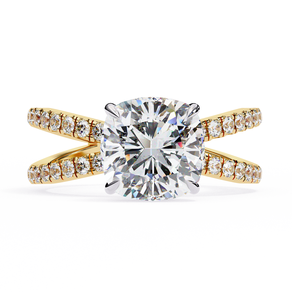 2.50ct Round Brilliant Lab-Grown Diamond Ring | Pavé Gallery & Pavé Shank | VR260040