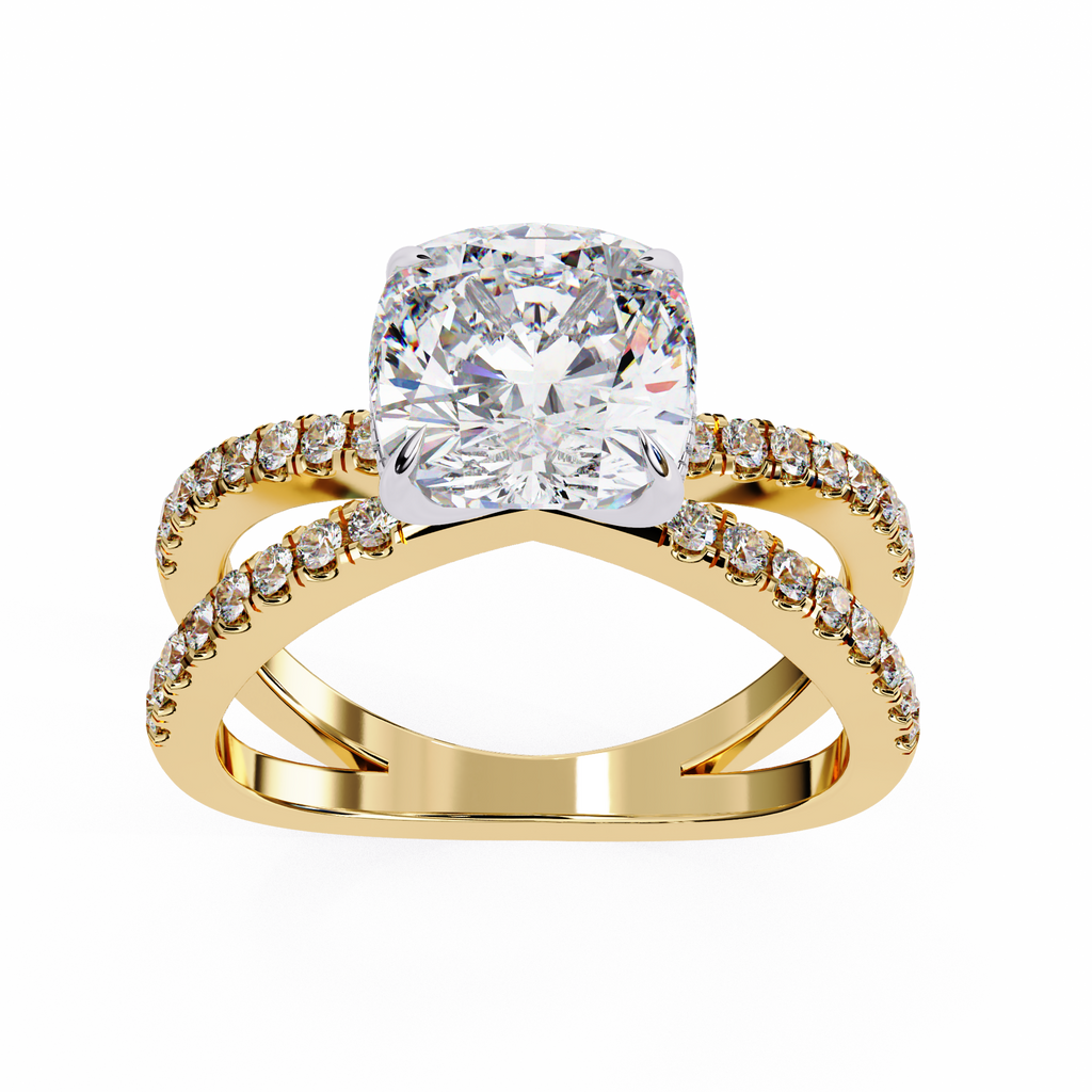 2.50ct Round Brilliant Lab-Grown Diamond Ring | Pavé Gallery & Pavé Shank | VR260040