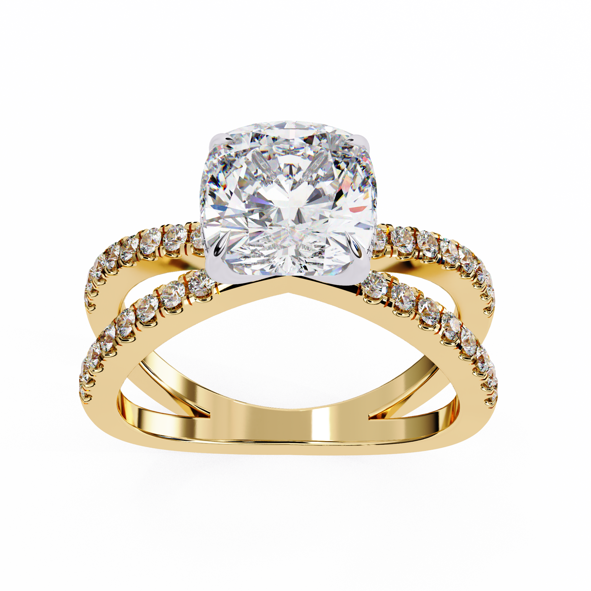 2.50ct Round Brilliant Lab-Grown Diamond Ring | Pavé Gallery & Pavé Shank | VR260040