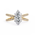 1.00ct Marquise Cut Lab-Grown Diamond Ring | Pavé Gallery & Pavé Shank | VR260041