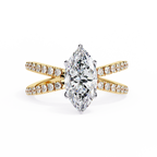 1.00ct Marquise Cut Lab-Grown Diamond Ring | Pavé Gallery & Pavé Shank | VR260041