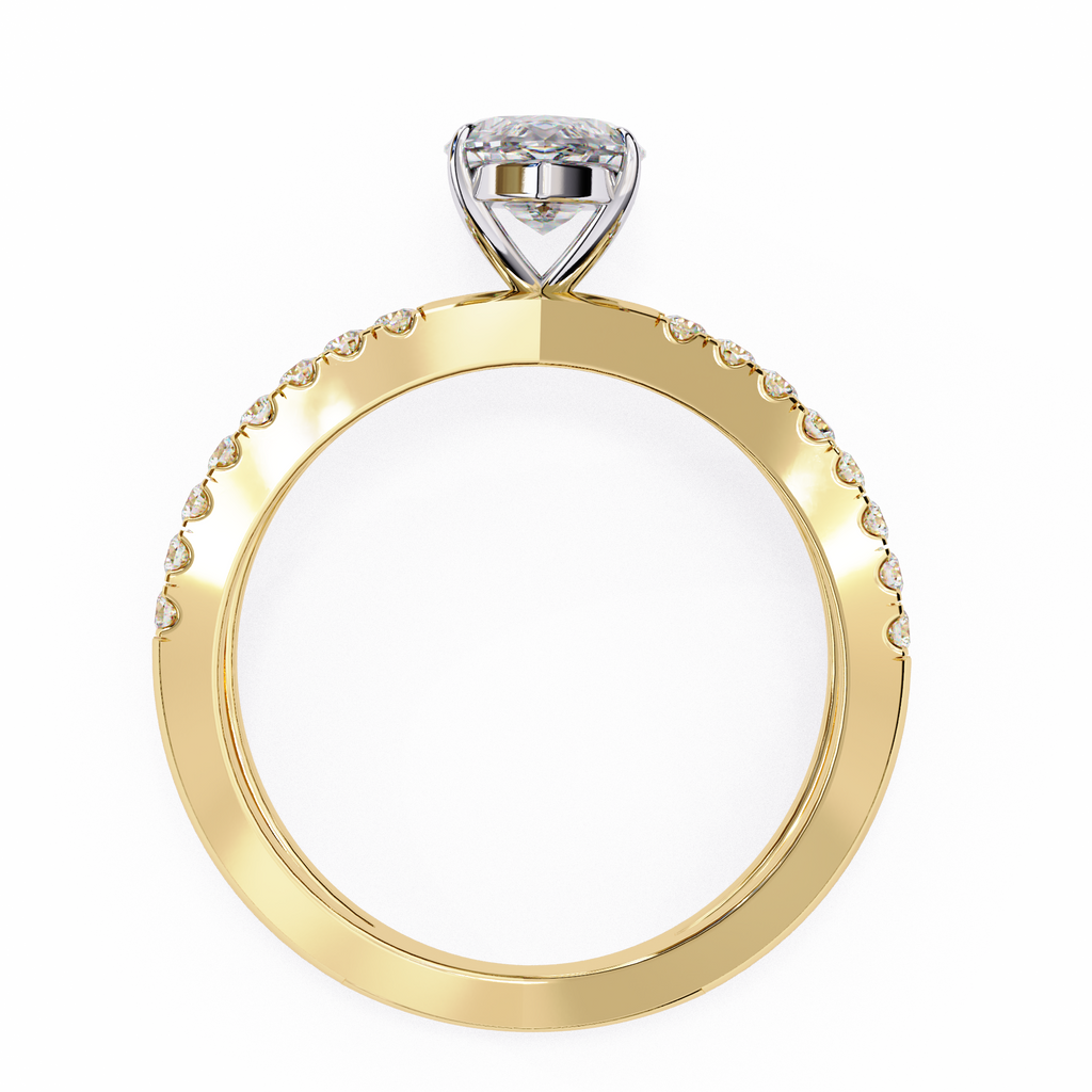 1.00ct Marquise Cut Lab-Grown Diamond Ring | Pavé Gallery & Pavé Shank | VR260041