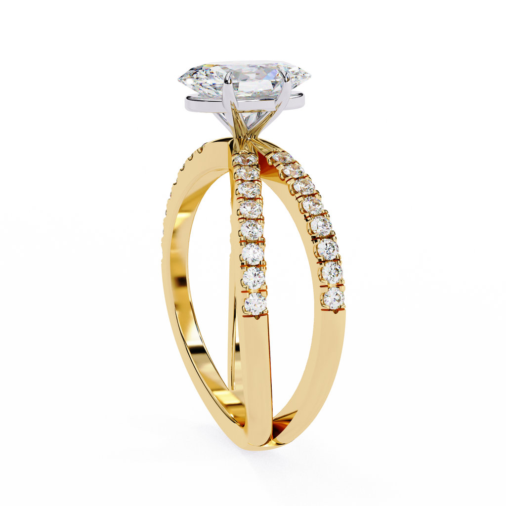 1.20ct Oval Cut Lab-Grown Diamond Ring | Pavé Gallery & Pavé Shank | VR260042