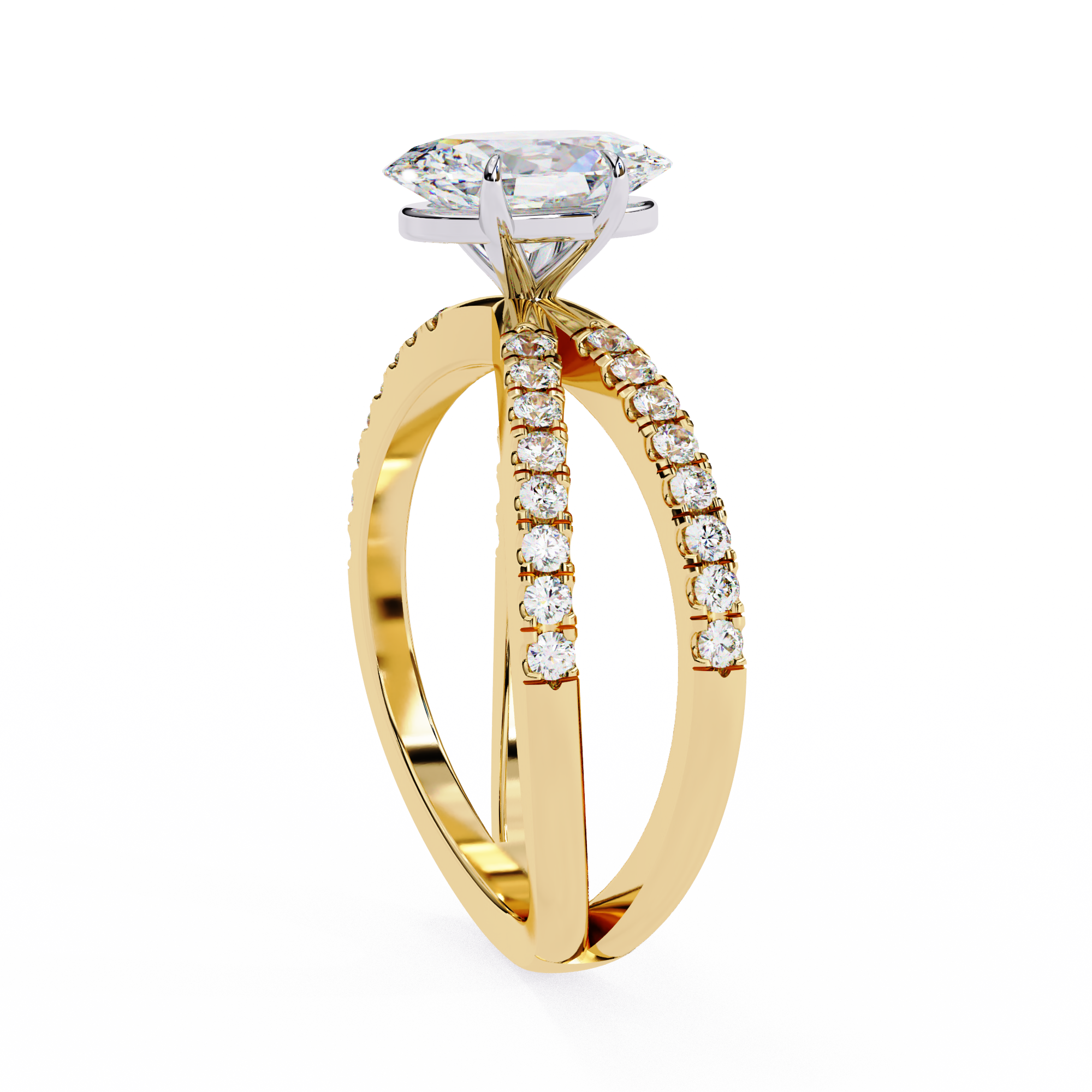 1.20ct Oval Cut Lab-Grown Diamond Ring | Pavé Gallery & Pavé Shank | VR260042