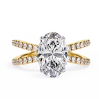 1.20ct Oval Cut Lab-Grown Diamond Ring | Pavé Gallery & Pavé Shank | VR260042