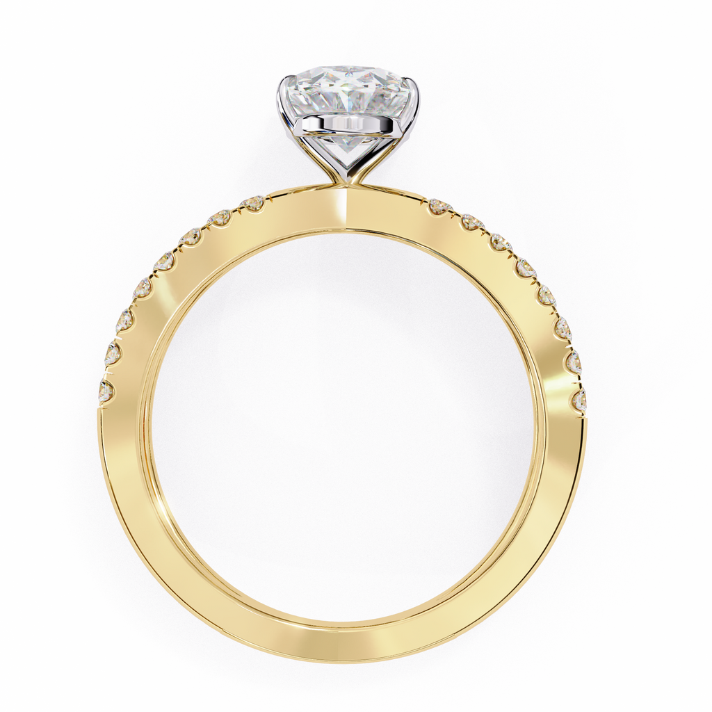 1.20ct Oval Cut Lab-Grown Diamond Ring | Pavé Gallery & Pavé Shank | VR260042