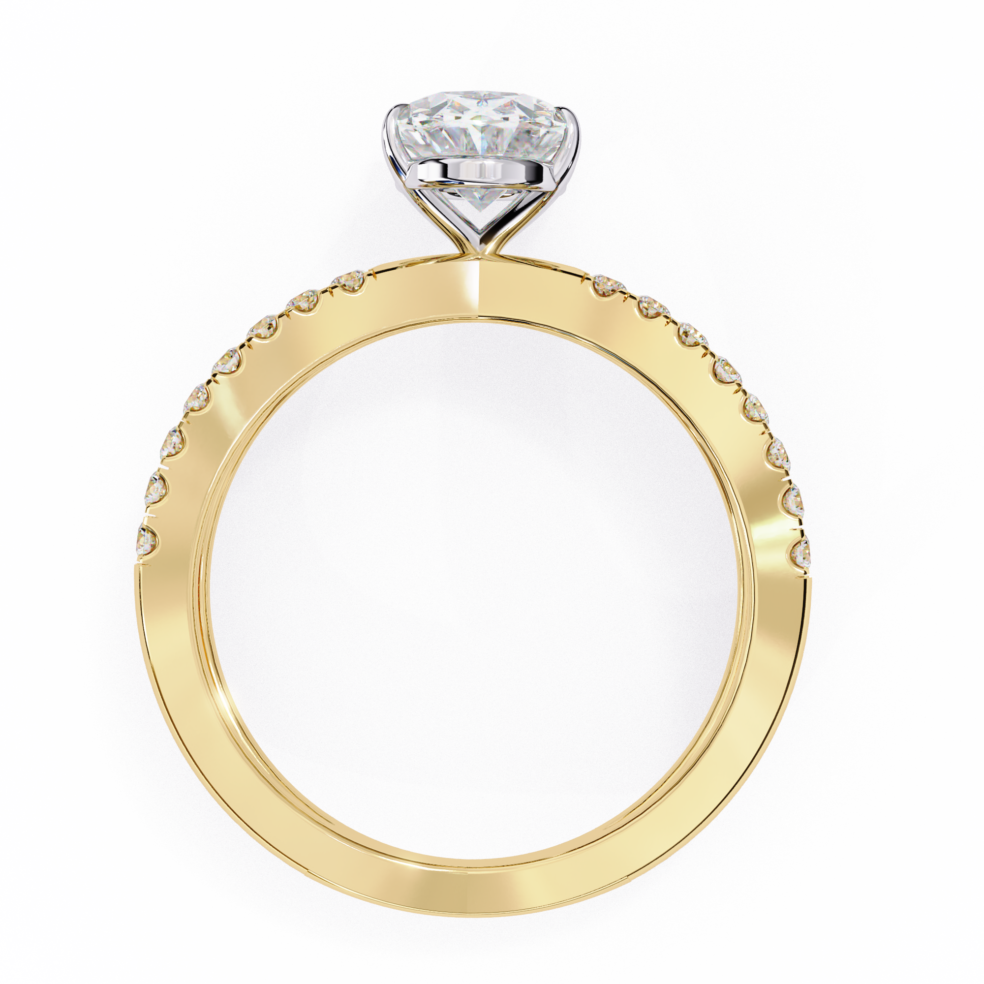 1.20ct Oval Cut Lab-Grown Diamond Ring | Pavé Gallery & Pavé Shank | VR260042