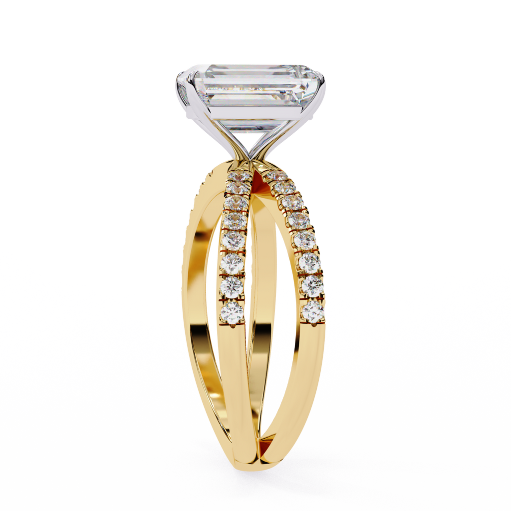2.50ct Radiant Cut Lab-Grown Diamond Ring | Pavé Gallery & Pavé Shank | VR260044