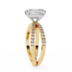 2.50ct Radiant Cut Lab-Grown Diamond Ring | Pavé Gallery & Pavé Shank | VR260044