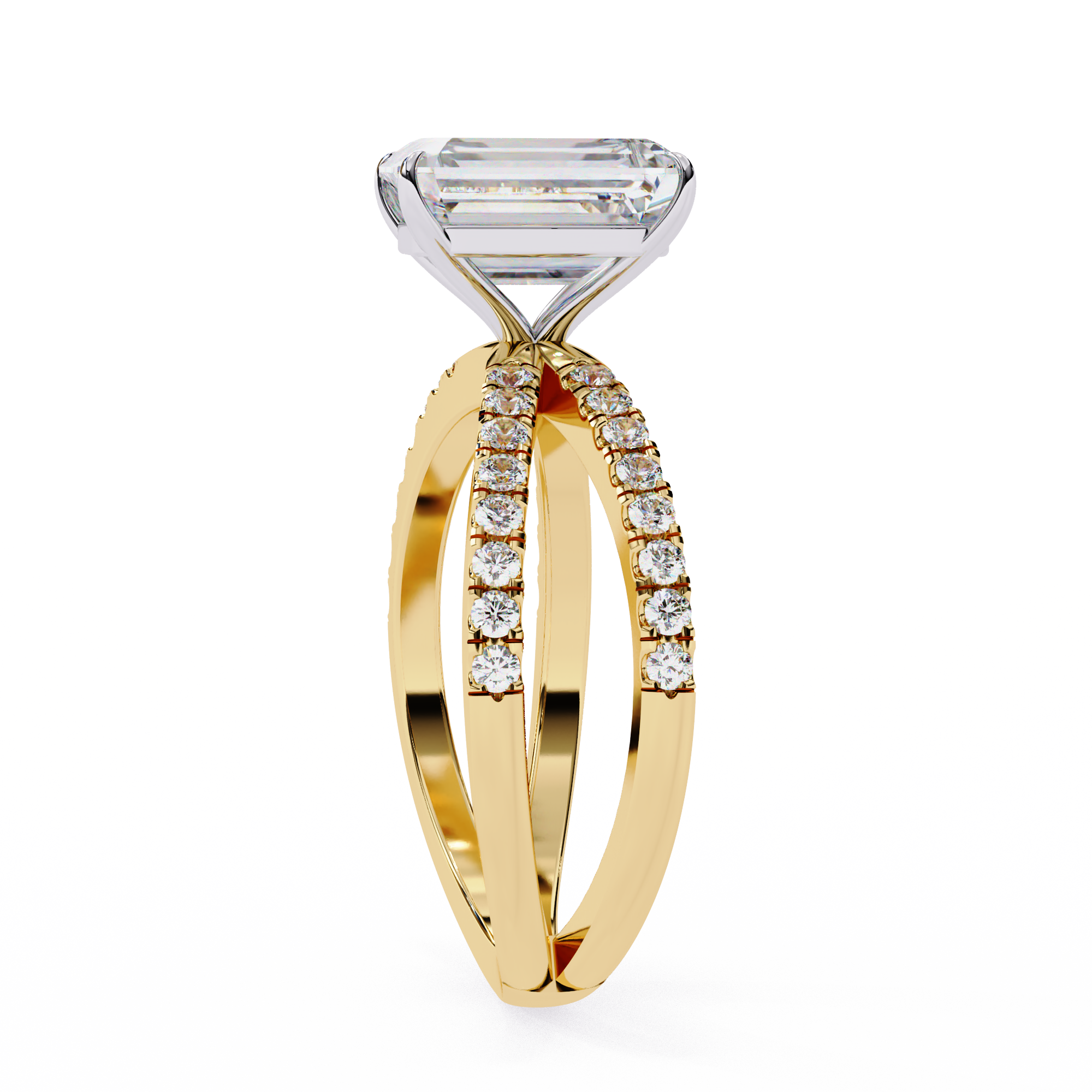2.50ct Radiant Cut Lab-Grown Diamond Ring | Pavé Gallery & Pavé Shank | VR260044