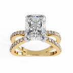 2.50ct Radiant Cut Lab-Grown Diamond Ring | Pavé Gallery & Pavé Shank | VR260044