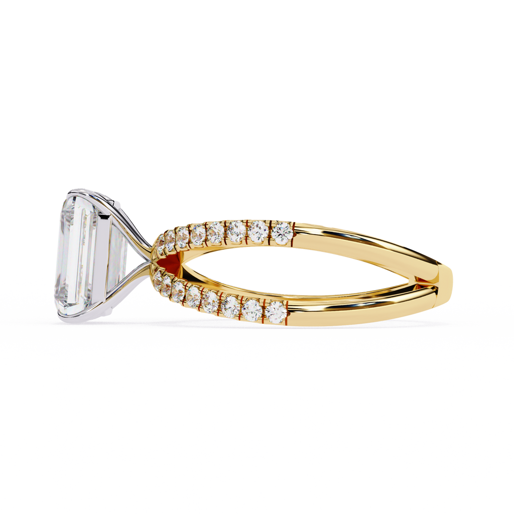 2.50ct Radiant Cut Lab-Grown Diamond Ring | Pavé Gallery & Pavé Shank | VR260044