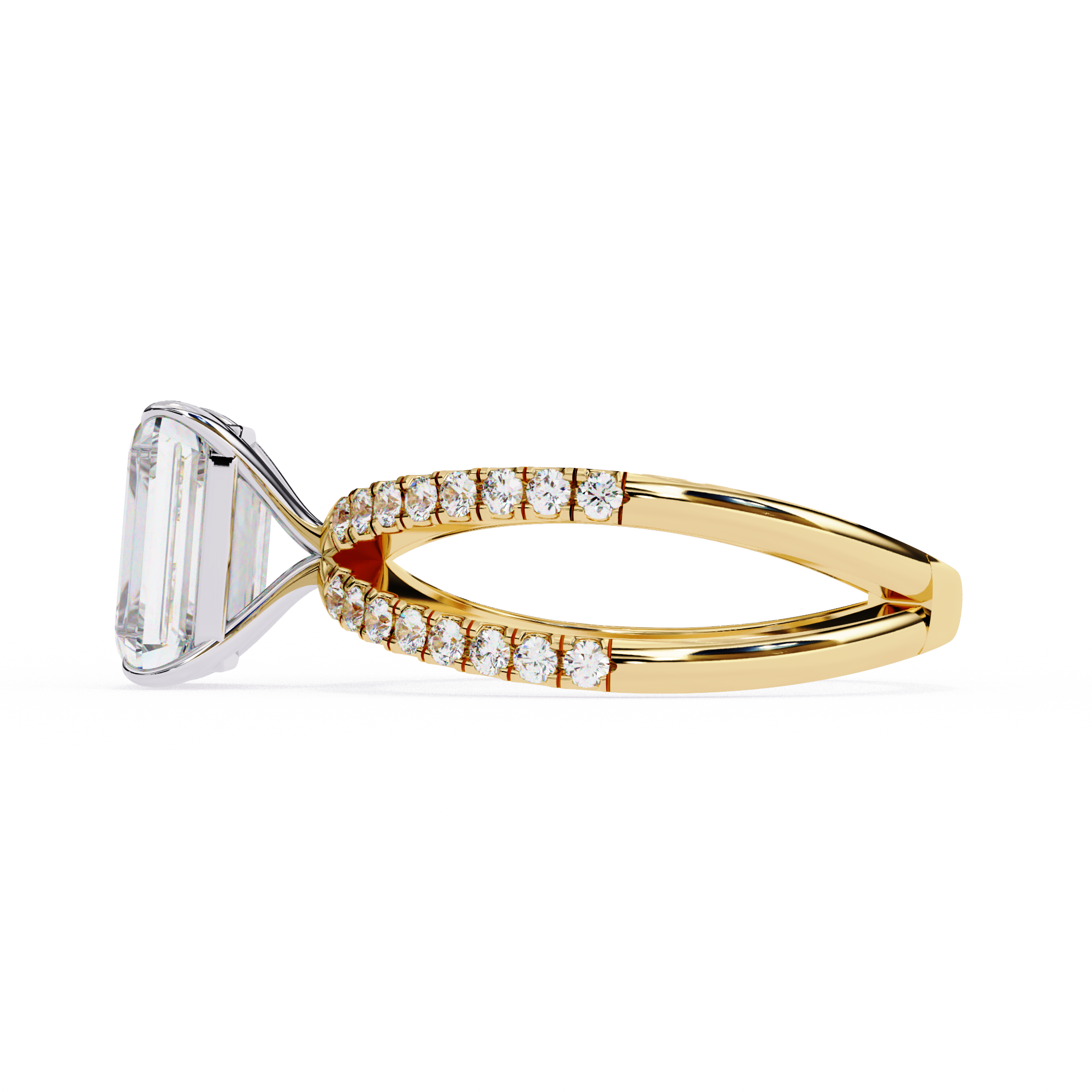 2.50ct Radiant Cut Lab-Grown Diamond Ring | Pavé Gallery & Pavé Shank | VR260044