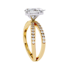 1.50ct Pear Cut Lab-Grown Diamond Ring | Pavé Gallery & Pavé Shank | VR260045