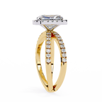 2.00ct Radiant Cut Lab-Grown Diamond Ring | Pavé Halo & Pavé Shank | VR260046