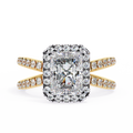 2.00ct Radiant Cut Lab-Grown Diamond Ring | Pavé Halo & Pavé Shank | VR260046