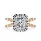 2.00ct Radiant Cut Lab-Grown Diamond Ring | Pavé Halo & Pavé Shank | VR260046