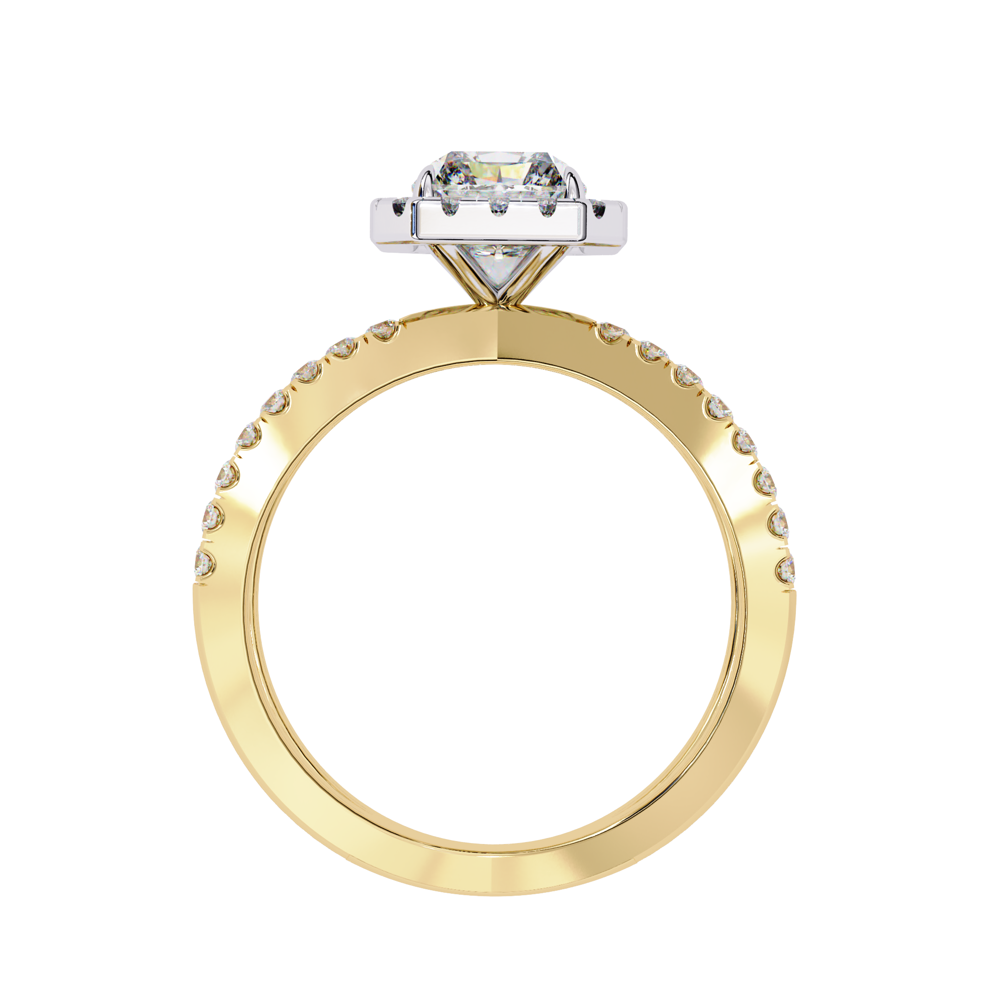 1.50ct Emerald Cut Lab-Grown Diamond Ring | Pavé Halo & Pavé Shank | VR260047