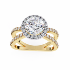 1.50ct Round Brilliant Lab-Grown Diamond Ring | Pavé Halo & Pavé Shank | VR260048