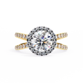 1.50ct Round Brilliant Lab-Grown Diamond Ring | Pavé Halo & Pavé Shank | VR260048