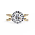 1.50ct Round Brilliant Lab-Grown Diamond Ring | Pavé Halo & Pavé Shank | VR260048