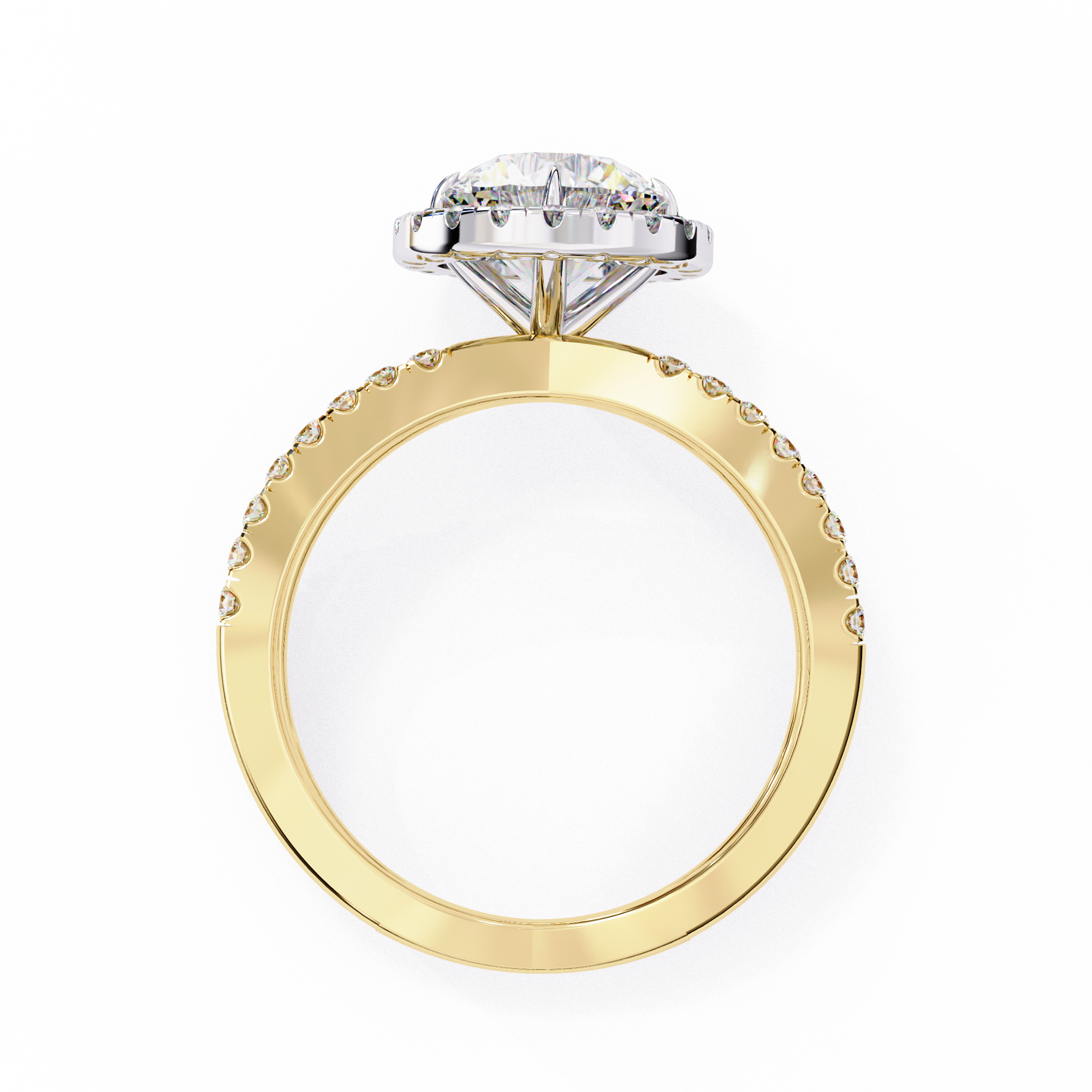 1.50ct Round Brilliant Lab-Grown Diamond Ring | Pavé Halo & Pavé Shank | VR260048