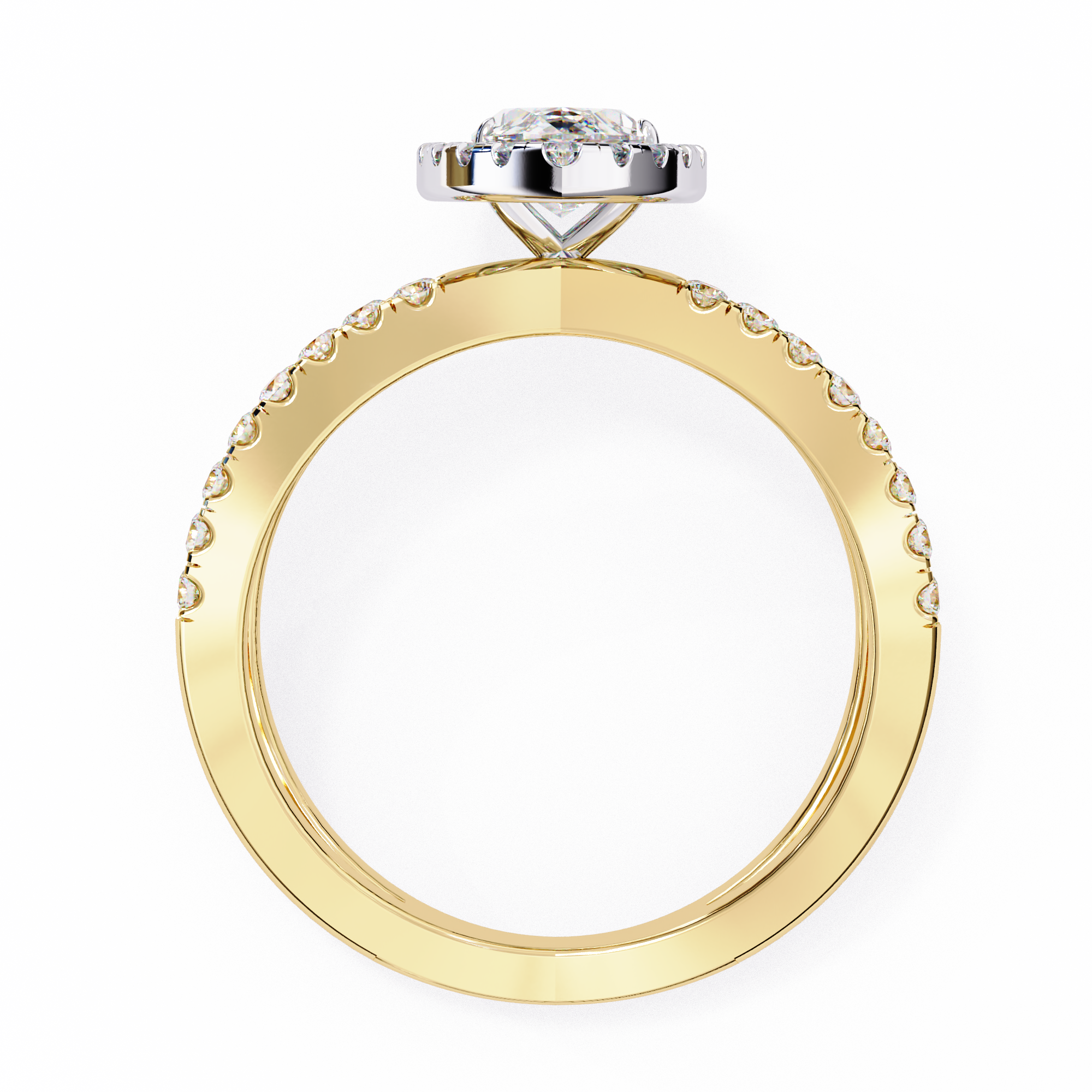 1.00ct Marquise Cut Lab-Grown Diamond Ring | Pavé Halo & Pavé Shank | VR260050