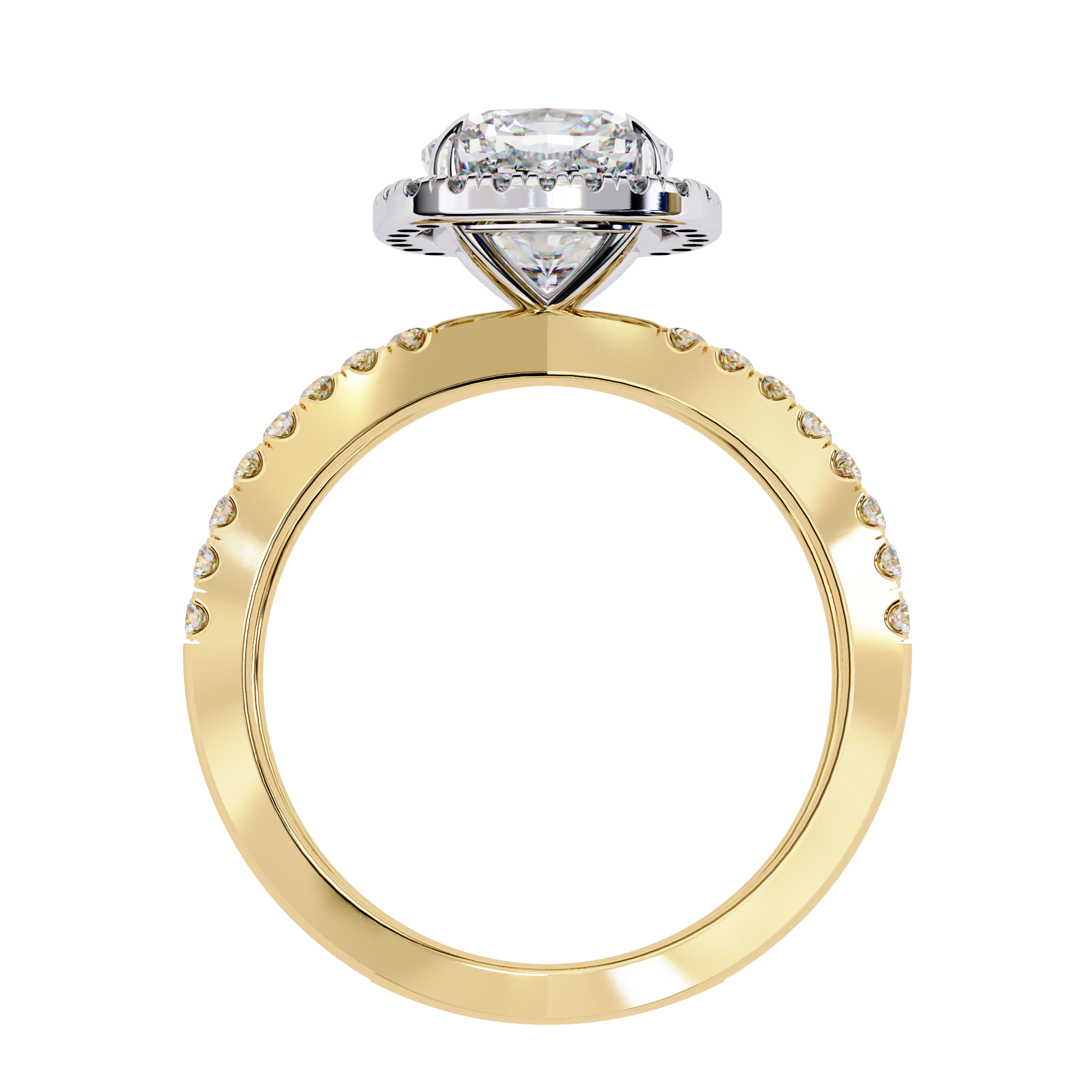 1.75ct Cushion Cut Lab-Grown Diamond Ring | Pavé Halo & Pavé Shank | VR260052