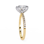 2.00ct Princess Cut Lab-Grown Diamond Ring | Pavé Halo, Prongs & Shank | VR260059