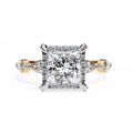 2.00ct Princess Cut Lab-Grown Diamond Ring | Pavé Halo & Marquise Diamond Shank | VR260060