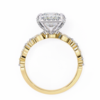 2.00ct Princess Cut Lab-Grown Diamond Ring | Pavé Halo & Marquise Diamond Shank | VR260060
