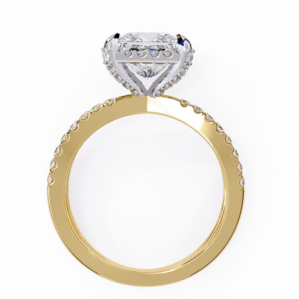 Princess-Cut Lab-Grown Diamond Halo Ring | Pavé Split Shank | VR260062