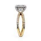 Princess-Cut Lab-Grown Diamond Halo Ring | Pavé Split Shank | VR260062