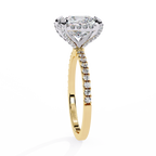 Princess-Cut Lab-Grown Diamond Halo Ring | Pavé Shank | VR260063