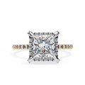 Princess-Cut Lab-Grown Diamond Halo Ring | Pavé Shank | VR260063