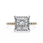 Princess-Cut Lab-Grown Diamond Halo Ring | Pavé Shank | VR260063