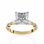 Princess-Cut Lab-Grown Diamond Ring | Pavé Gallery & Marquise Diamond Shank | VR260065