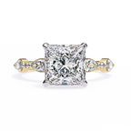 Princess-Cut Lab-Grown Diamond Ring | Pavé Gallery & Marquise Diamond Shank | VR260065
