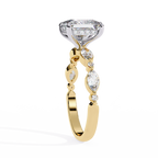 Princess-Cut Lab-Grown Diamond Ring | Pavé Gallery & Marquise Diamond Shank | VR260065